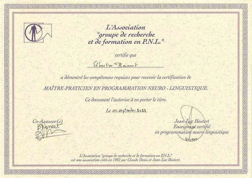 Maitre-praticien certifié en PNL